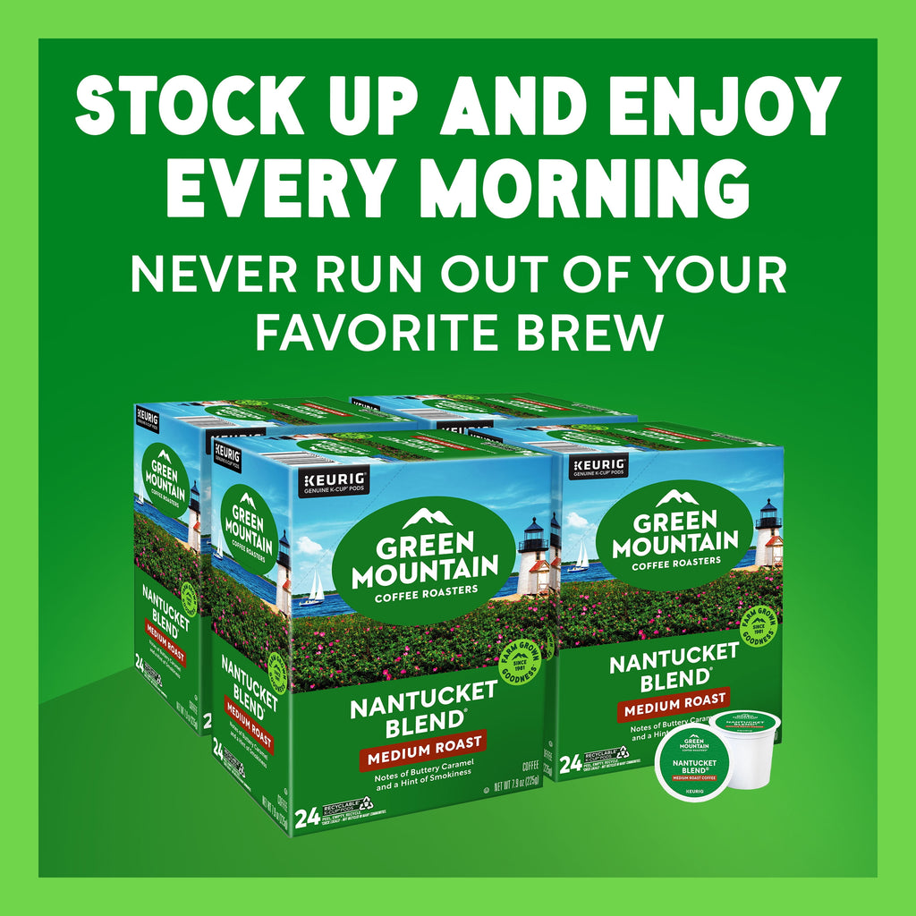 (4 pack) Green Mountain Coffee Roasters, Nantucket Blend Medium Roast K-Cup Coffee Pods, 24 Count