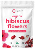 Organic Hibiscus Flowers, 2lbs (450+cups) | Flor de Jamaica, Loose Leaf Tea for Hibiscus Tea Bags | Cut & Sifted Dried Leaves | Caffeine Free, Non-GMO, No Sugar