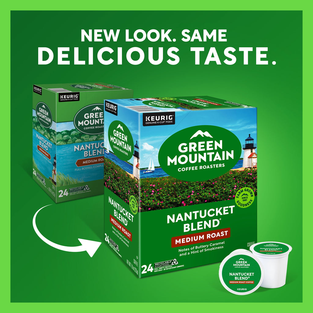 (4 pack) Green Mountain Coffee Roasters, Nantucket Blend Medium Roast K-Cup Coffee Pods, 24 Count