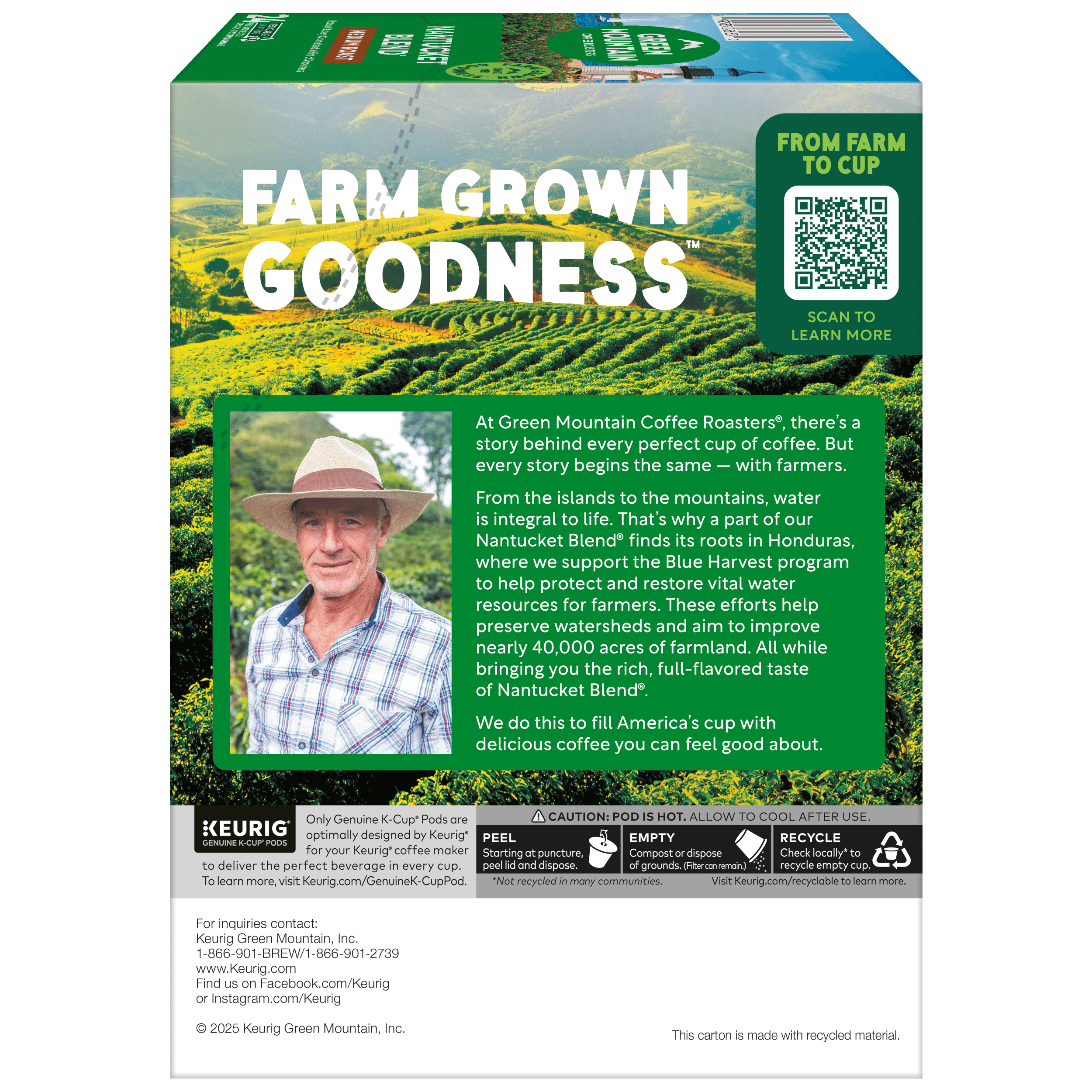 (4 pack) Green Mountain Coffee Roasters, Nantucket Blend Medium Roast K-Cup Coffee Pods, 24 Count