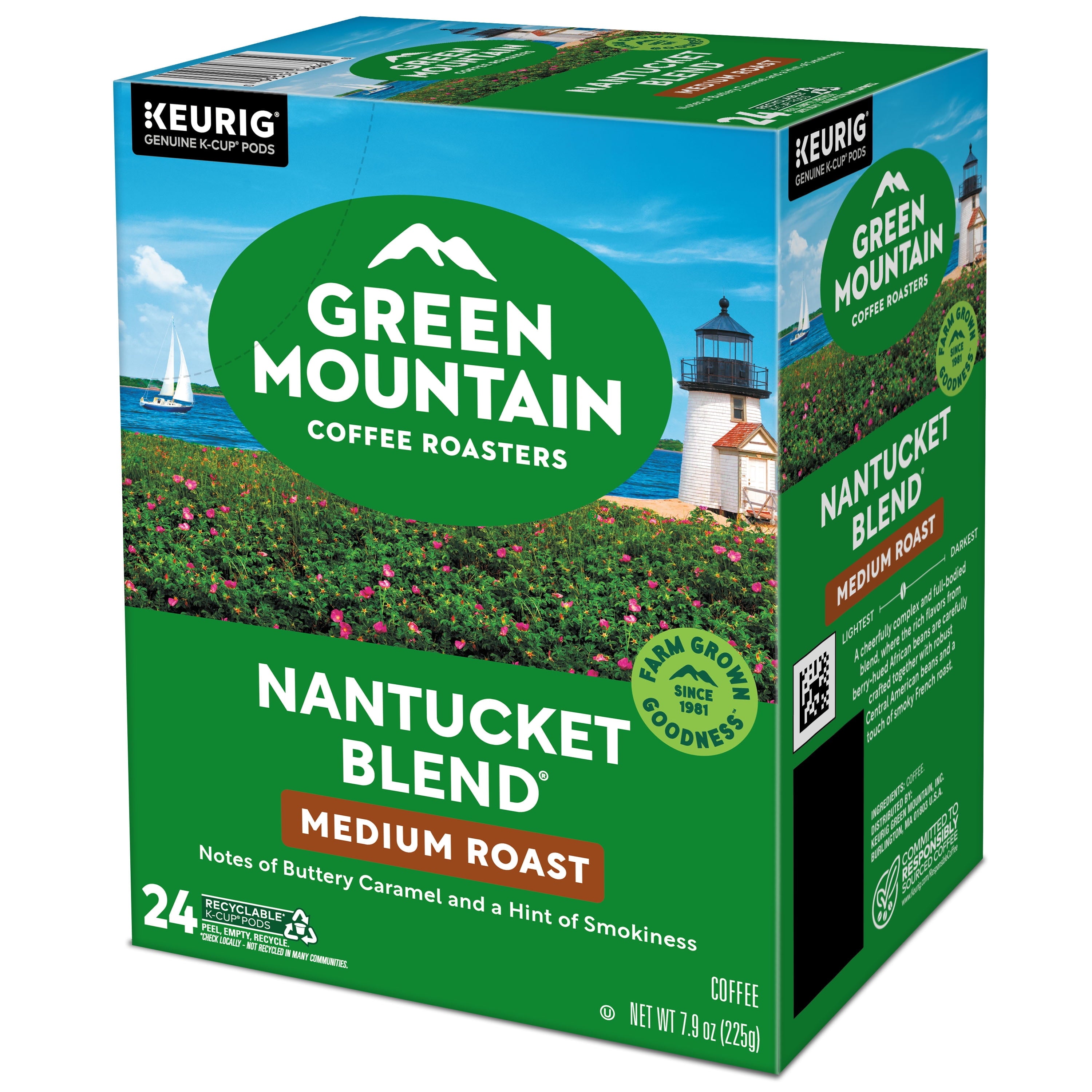 (4 pack) Green Mountain Coffee Roasters, Nantucket Blend Medium Roast K-Cup Coffee Pods, 24 Count